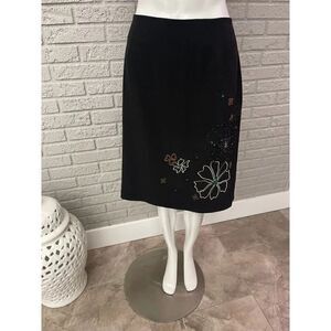 Russell Scott Signature Black Beaded Sequin Skirt Size 12